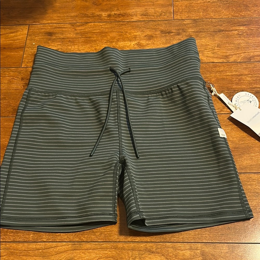 Striped Gray Drawstring Shorts